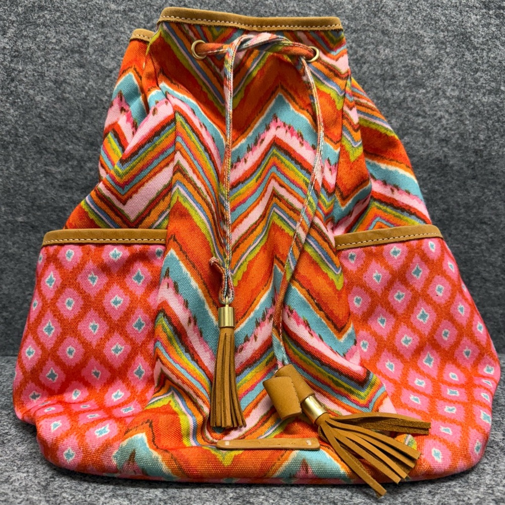 Dena Designs Aztec Orange Drawstring Backpack - image 1